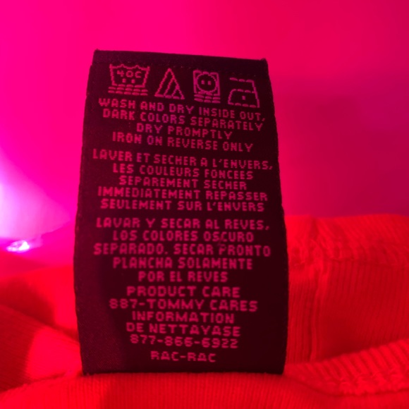 Tommy Hilfiger orange 3/4 sleeve tee with blue T size XL - Picture 6 of 6